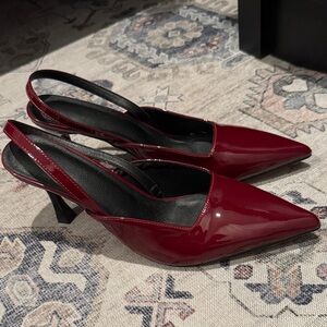 Elegant Burgundy Slingback Heels